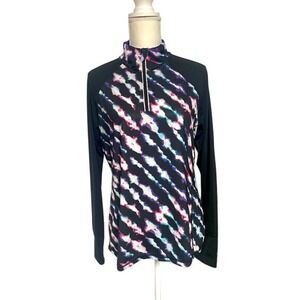 Ideology Multicolored Quarter Zip Pullover Running Shirt Women's Large